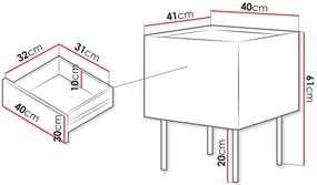 Комплект от 2 нощни шкафчета Fellini-Мента
