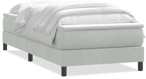 3315909 vidaXL Боксспринг легло с матрак, светлосиво, 100x210 см, кадифе
