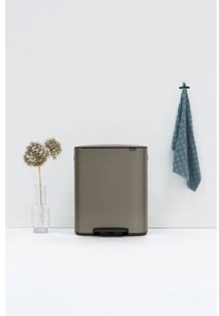 Кош за боклук Brabantia Bo Pedal 1003184, 60 л, Леко затваряне, Противоплъзгаща основа, Сив