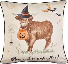 Декоративна възглавница с хелоуински мотив 45x45 cm Halloween Highland Cow – Catherine Lansfield