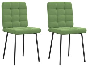 4101083 vidaXL Трапезни столове, 2 бр, светлозелени, кадифе