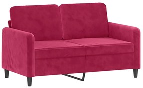 359436 vidaXL 2-местен диван, виненочервен, 120 см, кадифе