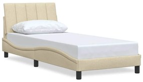 3310361 vidaXL Рамка за легло без матрак Hanko, кремави, 90x190 см, плат