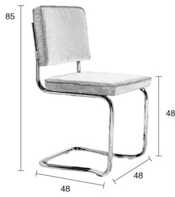 Комплект от 2 светлосиви стола Ridge Kink Rib - Zuiver
