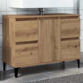 857130 vidaXL Шкаф за мивка Artisan Oak 80x33x60 cm Инженерна дървесина
