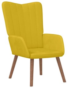 327662 vidaXL Релаксиращ стол, горчица жълто, кадифе