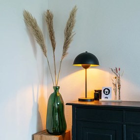 Ретро настолна лампа черна със злато - Magnax