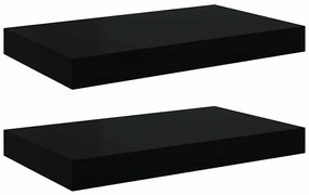 323827 vidaXL Окачени стенни рафтове, 2 бр, черни, 40x23x3,8 см, МДФ