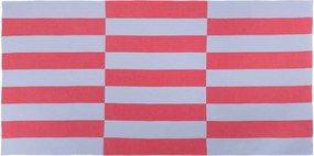 Червена/светлосиня памучна плажна кърпа 100x160 cm Su – noo.ma