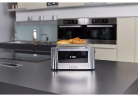 Тостер за хляб Russell Hobbs Elegance 23380-56, 1420W, 2 филии, 6 степени, LED индикация, Lift & Look, Инокс/черен