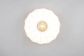 Бяло метално осветително тяло за таван с текстилен абажур ø 40 cm Madleine – Reality