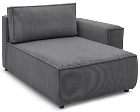 Тъмносив модул за диван от велур, десен ъгъл Nihad modular - Bobochic Paris