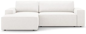 Бял разтегателен ъглов диван от букле (ляв ъгъл) Jodie – Micadoni Home