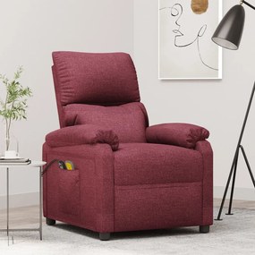 3098434 vidaXL Електрически масажен стол, виненочервен, текстил