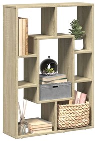 858140 vidaXL Библиотека, сонома дъб, 63x20x90 см, инженерно дърво