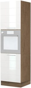 Висок подов шкаф за фурна Hudson K21-60-2KR-White - White glossy