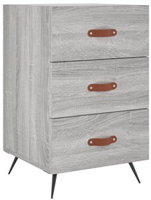 827634 vidaXL Нощно шкафче, сив сонома, 40x40x66 см, инженерно дърво