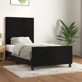 3125784 vidaXL Рамка за легло с табла, черна, 80x200 см, кадифе