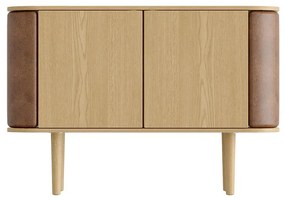 Нисък скрин с дъбов декор в светлокафяво-натурален цвят 109x75 cm Treasures - UMAGE