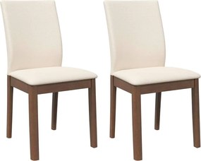 4102448 vidaXL Трапезни столове с възглавници 2бр Кафяв масивна дървесина гума