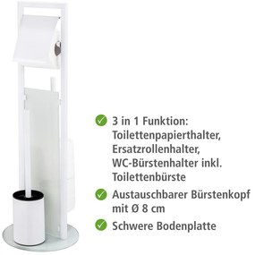 Бяла поставка за тоалетна хартия стойка с четка от неръждаема стомана Ravina – Wenko