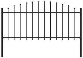 Sonata Градинска ограда с връх пика, стомана, (0,5-0,75)x1,7 м, черна