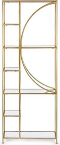 Стоманена библиотека в златист цвят 66x176x25,5 cm Elenor – Bizzotto