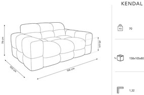 Диван от черно кадифе 156 cm Kendal - Micadoni Home