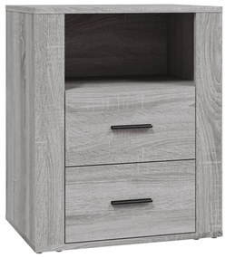 816734 vidaXL Нощно шкафче, сив сонома, 50x36x60 см, инженерно дърво