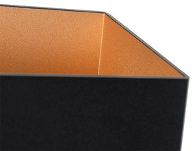 Модерен стенен аплик черен със златен интериор правоъгълен - Alone