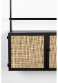 Черна ратанова стойка за вино 18x100 cm Guuji - White Label