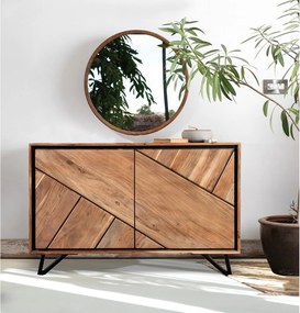 Шкафче от масивна акация в естествен цвят 120x78x40 cm Ambala – Interia Home &amp; Living