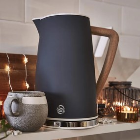 Разопакован: Електрическа кана Swan SK14610GRYN, 3000W, 1.7L, Неръждаема стомана, Миещ се филтър, Сив