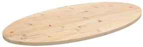 824335 vidaXL Плот за маса, 110x55x2,5 см, бор масив, овален