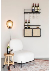 Черна ратанова стойка за вино 18x100 cm Guuji - White Label