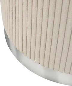 Пуф atmosphera Sylia, Рипсено кадифе, Ø38 cm - Слонова кост