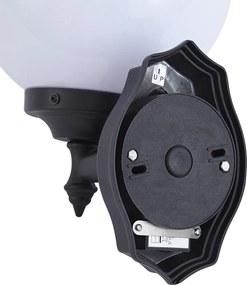 Класическа външна стенна лампа черна с опалово стъкло IP44 със сензор за движение - Champs