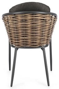 Сив градински стол метален Maribela – Bizzotto