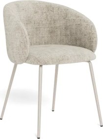 ЦЛЯРА Бежово (тъкан Juto 4)/сивобежова крака (кашмир) - МОДЕРЕН ТАПИЦИРАН СТОЛ ЛОФТ ЗА ДНЕВНА/ТРАПЕЗАРИЯ/ОФИС