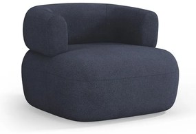 Тъмносиньо кресло от плат букле Jenny – Micadoni Home