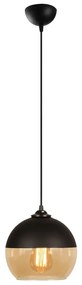Висящо осветително тяло в цвят жълта охра и черно със стъклен абажур ø 20 cm Camini – Opviq lights