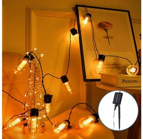 Aigostar - LED соларна коледна верига 10xLED/6,5м IP65 топла бяла