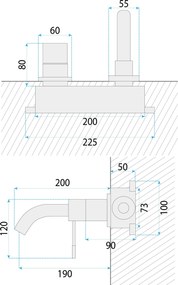 СМЕСИТЕЛ за вграждане Rea Lungo Diamond Gold + BOX