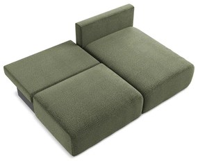 Зелен разтегателен ъглов диван с място за съхранение (десен ъгъл) Kalena – Makamii