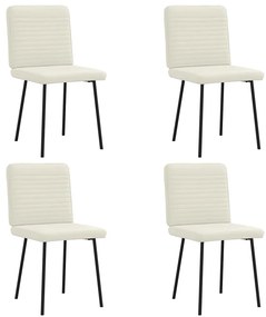 3315242 vidaXL Трапезни столове, 4 бр, кремави, кадифе