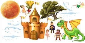 Цветни стикери за стена за принцеси и принцове - вълшебно царство Šírka: 100 cm | Dĺžka: 200 cm