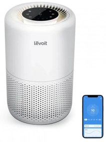 Пречиствател за въздух Levoit Core 200S, 35 м2, 26W, True HEPA H13, Премахва 99,97% от замърсителите, Гласови команди, Таймер, 3 скорости, Бял