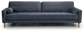 Четириместен диван Midcentury в тъмносиво кадифе, 244/93/66 см