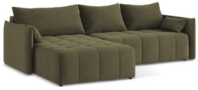 Разтегателен ъглов диван с място за съхранение в цвят каки (ляв ъгъл) Moku – Makamii