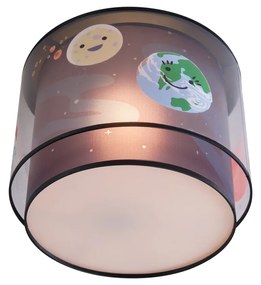 Детска таванна лампа черна с космически кораб и звезди - Harrie in Space